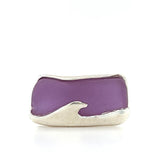 neodymium genuine sea glass wave ring