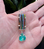 surfite + turquoise sea glass necklace