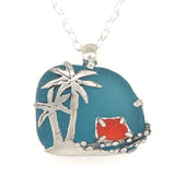 Hawaiian sunset sea glass necklace