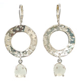 white sea glass urchin earrings