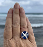 starfish cobalt blue genuine sea glass ring