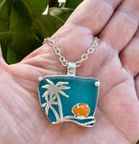 Hawaiian sunset sea glass necklace