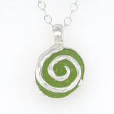 lime sea glass swirl necklace