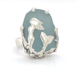 mermaid genuine sea glass ring