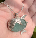 whale shark sea glass necklace