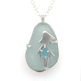 hula dancer sea glass x 2 necklace - tossed & found jewelry