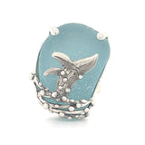breaching humpback genuine sea glass rings (various colors + sizes)