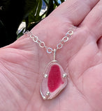 pink dream sea glass necklace