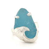 ocean wave genuine sea glass rings (various colors + sizes)