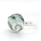 1/2 marble genuine sea glass swirl ring