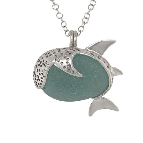 whale shark sea glass necklace
