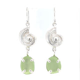 beautiful UV genuine sea glass shell earrings