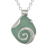 sea foam sea glass swirl necklace