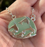 jumping dolphin sea foam sea glass necklace - tossed & found jewelry