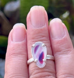 pink + purple genuine Seaham sea glass ring