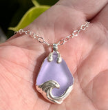 ocean wave neodymium sea glass necklace