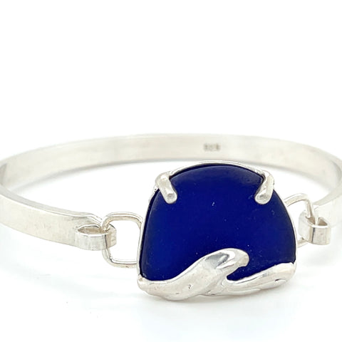 cobalt sea glass wave bracelet