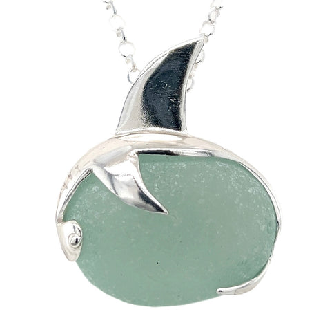 hammerhead shark sea glass necklace