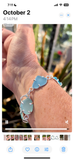 sea of blues sea glass bracelet