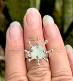sea foam genuine sea glass burst ring (size 5.5) - tossed & found jewelry
