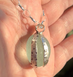 urchin orb genuine sea glass necklace