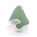 ocean wave genuine sea glass rings (various colors + sizes)