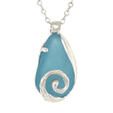 brilliant aqua sea glass swirl necklace