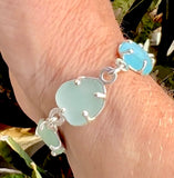 sea of blues sea glass bracelet - tossed & found jewelry