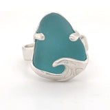 ocean wave genuine sea glass rings (various colors + sizes)