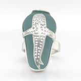 whale shark genuine sea glass ring
