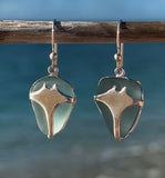 manta ray sea glass earrings