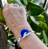 cobalt sea glass wave bracelet