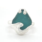 ocean wave genuine sea glass rings (various colors + sizes)