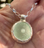 urchin orb genuine sea glass necklace