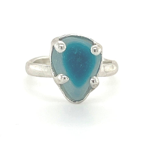 tropical ocean Seaham sea glass ring