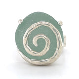 sea foam genuine sea glass swirl wave ring