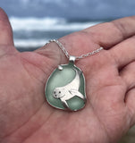 Hawaiian monk seal sea glass necklace