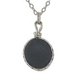 black genuine sea glass urchin necklace