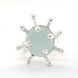 sea foam genuine sea glass burst ring