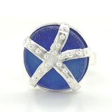 starfish cobalt blue genuine sea glass ring