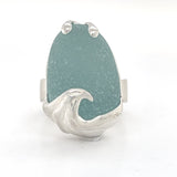 ocean wave genuine sea glass rings (various colors + sizes)