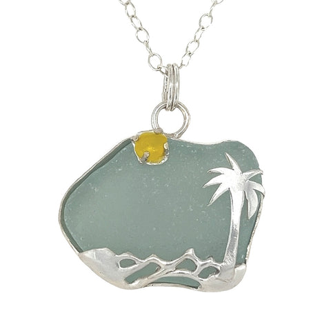 sunny day sea glass necklace