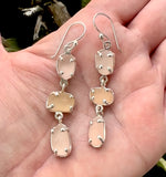 mix + match pink + peach sea glass triple earrings