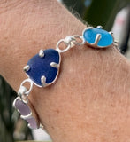 half rainbow sea glass bracelet