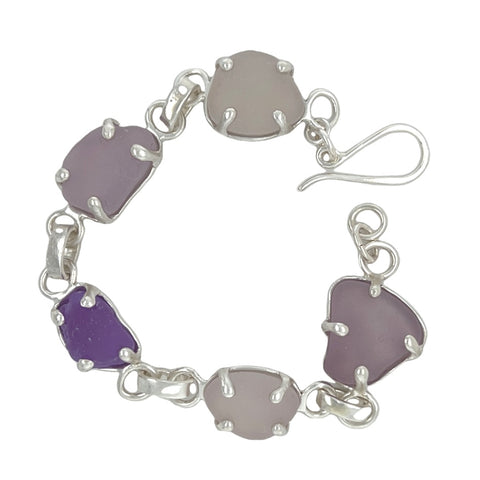 mix + match purples sea glass bracelet