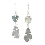 mix + match grey sea glass earrings