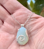 opalescent sea glass swirl necklace