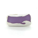 neodymium genuine sea glass wave ring