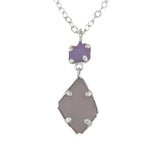 neodymium + lavender duo sea glass prong necklace
