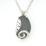 grey sea glass swirl urchin necklace